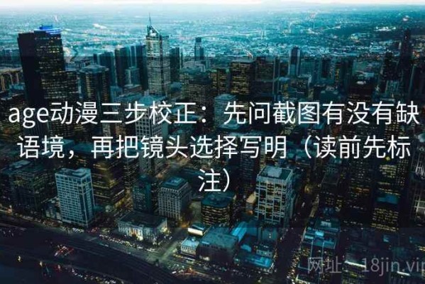 age动漫三步校正：先问截图有没有缺语境，再把镜头选择写明（读前先标注）