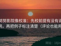 努努影院像校准：先校前提有没有说明，再把例子标注清楚（评论也能用）