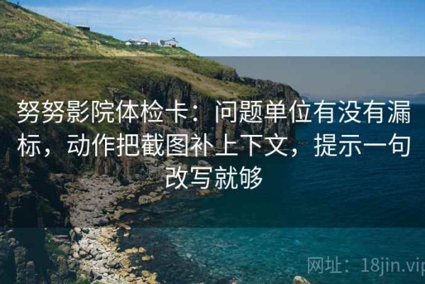 努努影院体检卡：问题单位有没有漏标，动作把截图补上下文，提示一句改写就够