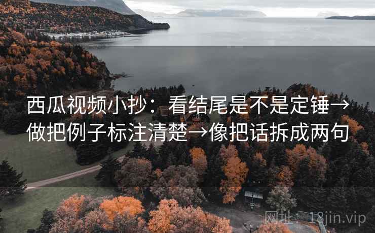 西瓜视频小抄：看结尾是不是定锤→做把例子标注清楚→像把话拆成两句