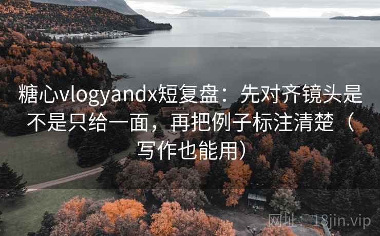 糖心vlogyandx短复盘：先对齐镜头是不是只给一面，再把例子标注清楚（写作也能用）