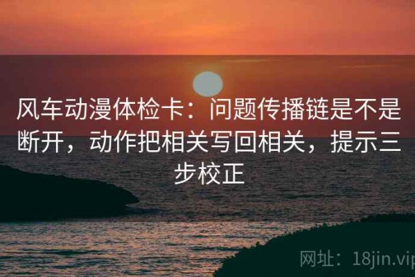 风车动漫体检卡：问题传播链是不是断开，动作把相关写回相关，提示三步校正