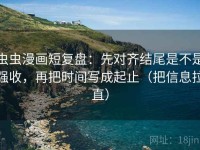 虫虫漫画短复盘：先对齐结尾是不是强收，再把时间写成起止（把信息拉直）