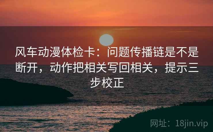 风车动漫体检卡：问题传播链是不是断开，动作把相关写回相关，提示三步校正