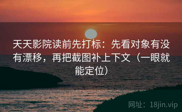 天天影院读前先打标：先看对象有没有漂移，再把截图补上下文（一眼就能定位）